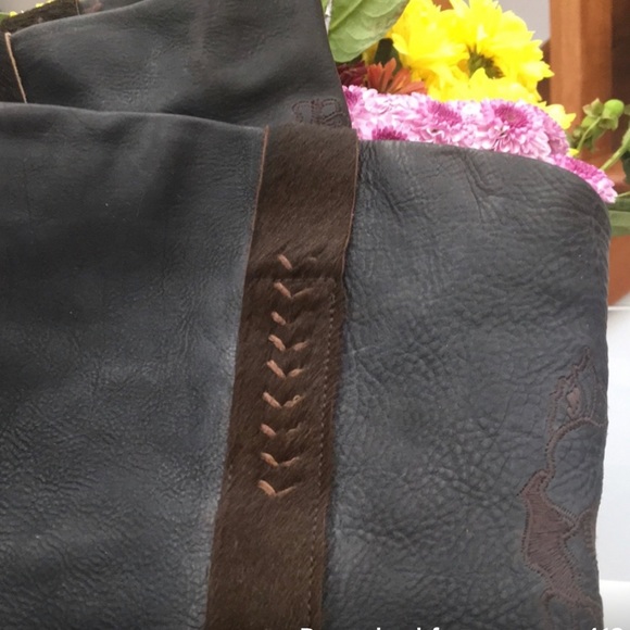 Siren by Mark Nason genuine Leather with Fur stripe down the side Boots - Picture 4 of 11